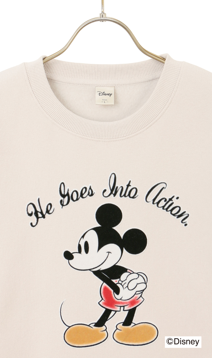 【男女兼用】裏起毛トレーナー【Disney】 ベージュ S