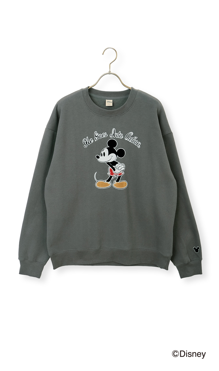 【男女兼用】裏起毛トレーナー【Disney】 チャコール S