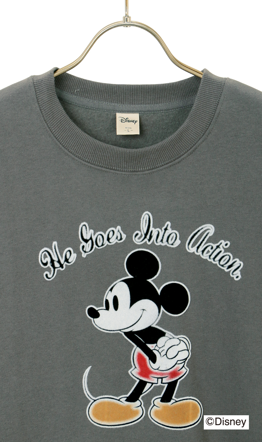 【男女兼用】裏起毛トレーナー【Disney】 チャコール S