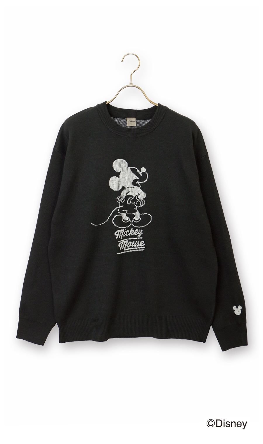 【男女兼用】ダブルジャガードセーター【DISNEY】 ブラック S