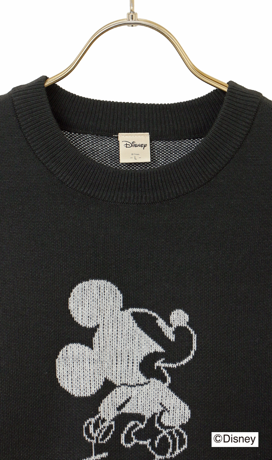 【男女兼用】ダブルジャガードセーター【DISNEY】 ブラック S