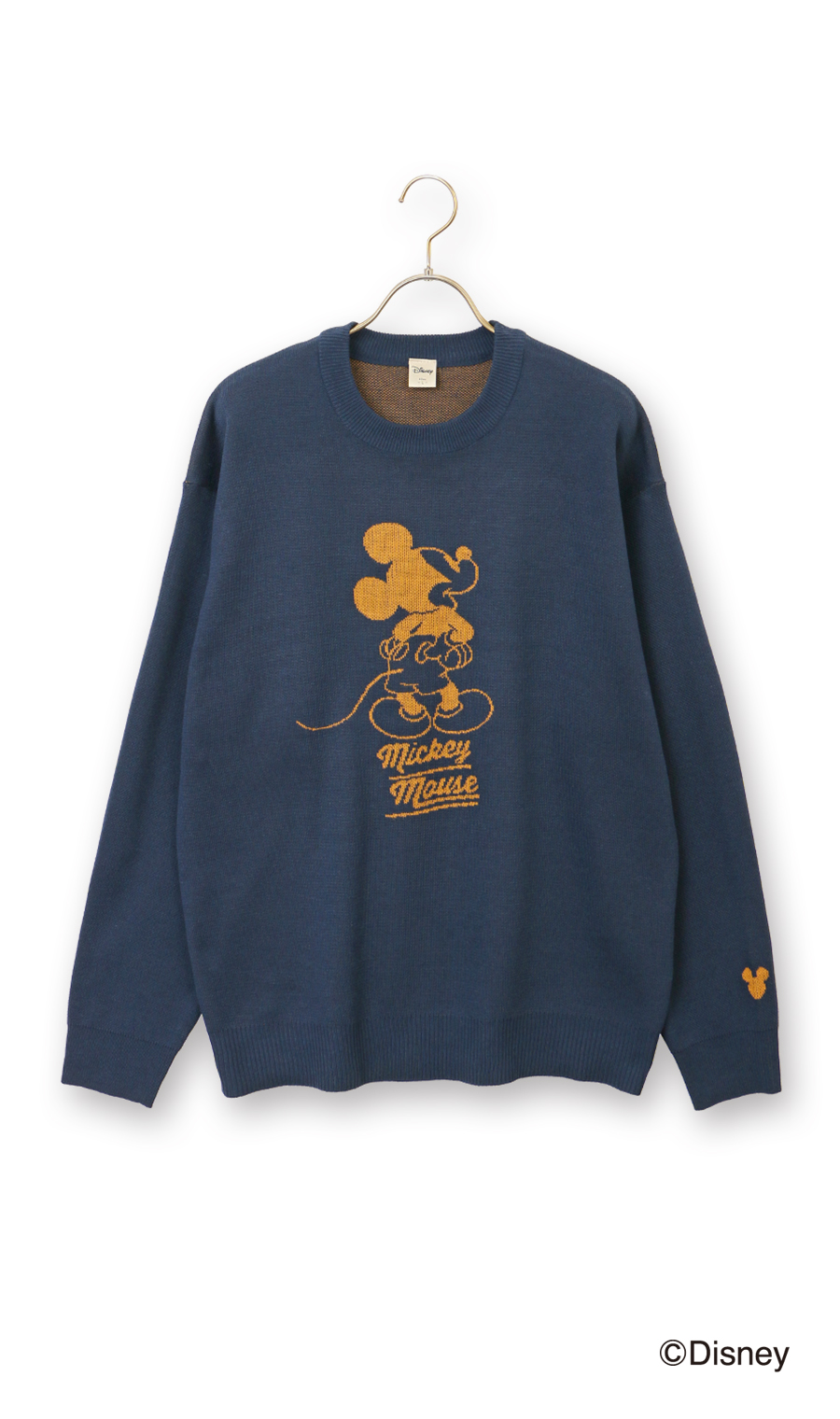 【男女兼用】ダブルジャガードセーター【DISNEY】 ネイビー LL