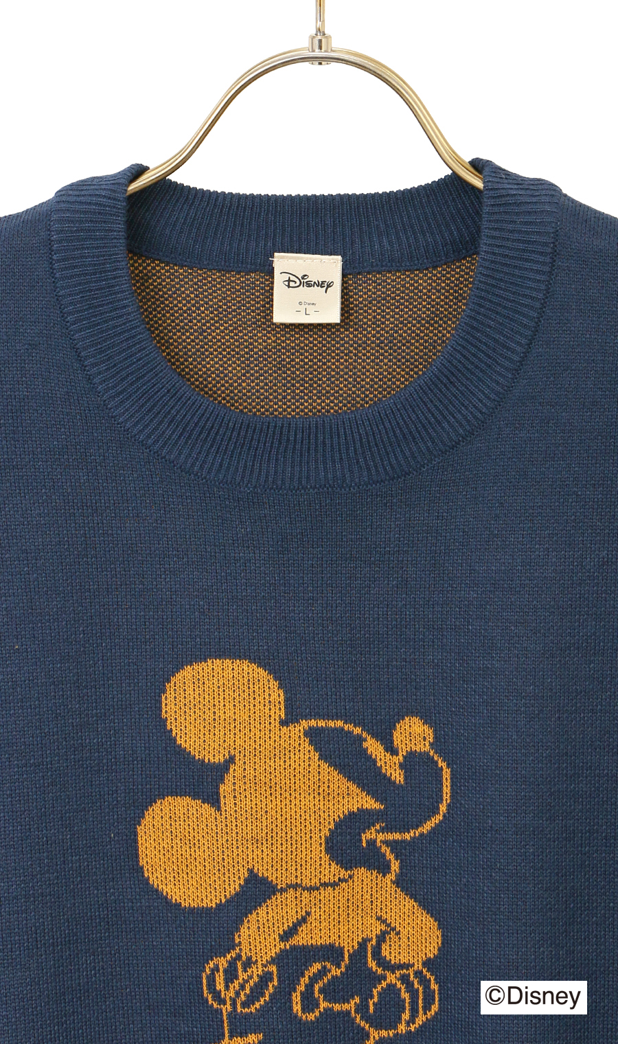【男女兼用】ダブルジャガードセーター【DISNEY】 ネイビー LL