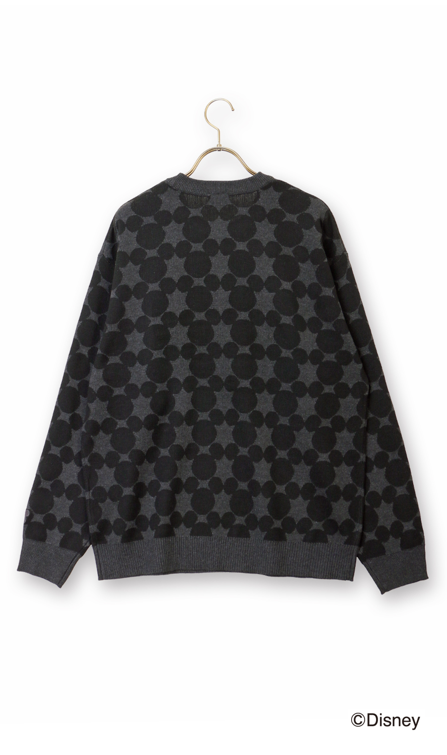 【男女兼用】ダブルジャガードセーター【DISNEY】 チャコール L