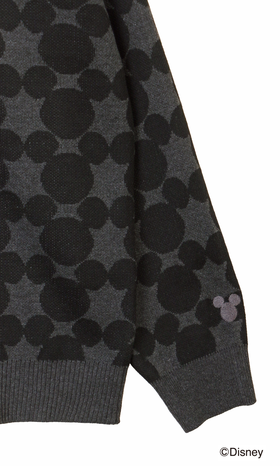 【男女兼用】ダブルジャガードセーター【DISNEY】 チャコール L