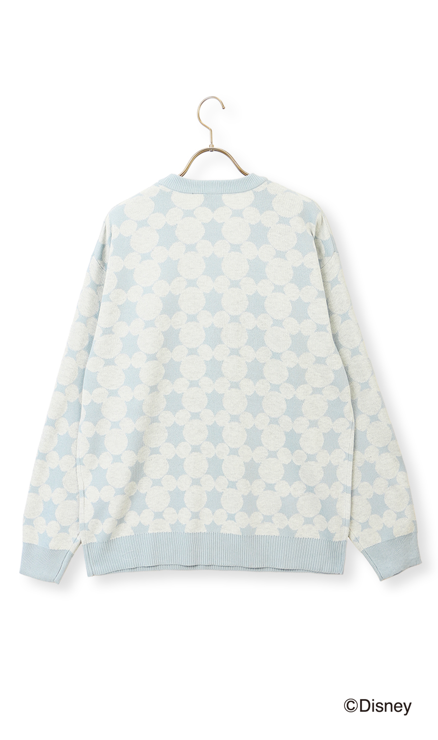 【男女兼用】ダブルジャガードセーター【DISNEY】 サックス M
