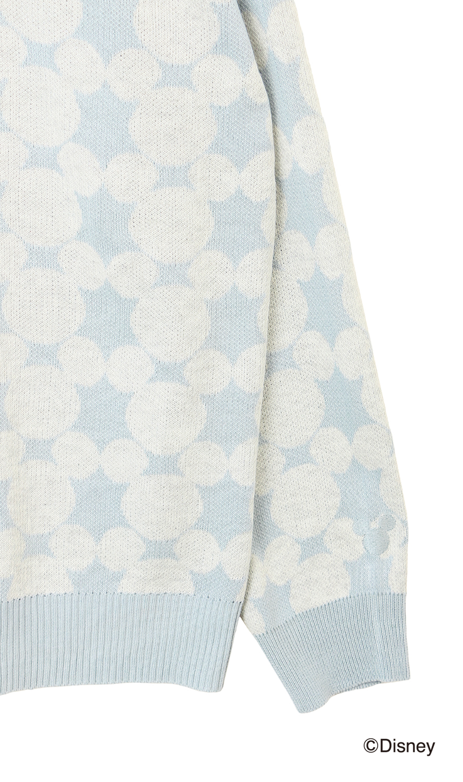 【男女兼用】ダブルジャガードセーター【DISNEY】 サックス M