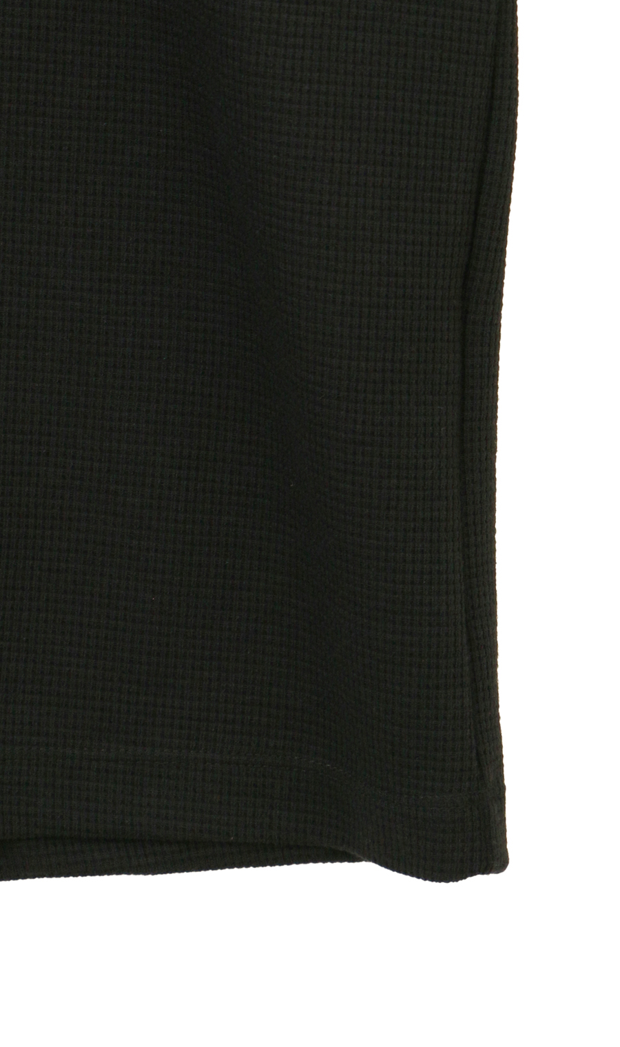 【男女兼用】らくリッチワッフルヘンリーTシャツ【セットアップ着用可】 ブラック S