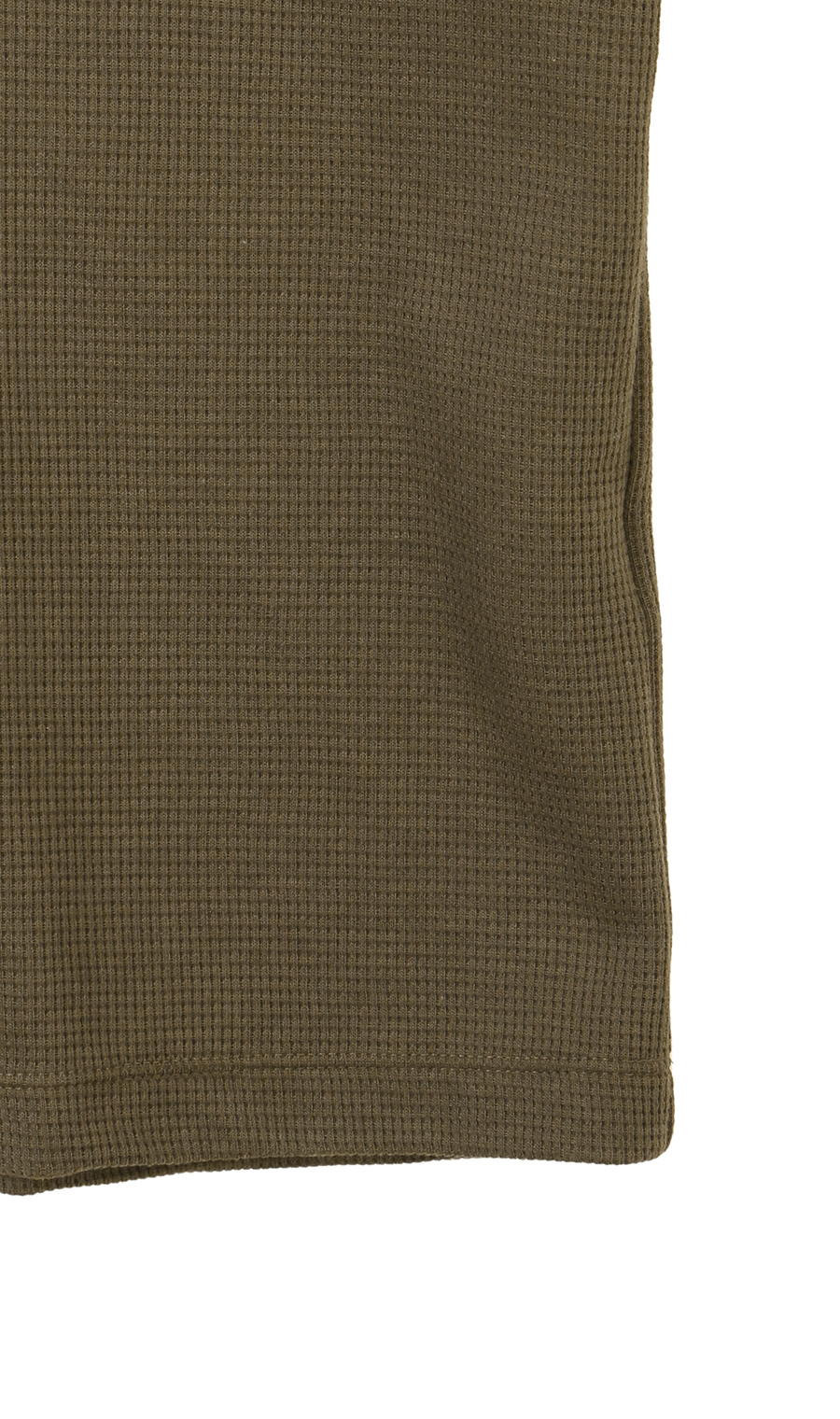 【男女兼用】らくリッチワッフルヘンリーTシャツ【セットアップ着用可】 カーキ S