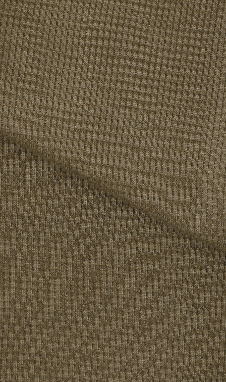 【男女兼用】らくリッチワッフルヘンリーTシャツ【セットアップ着用可】 カーキ S