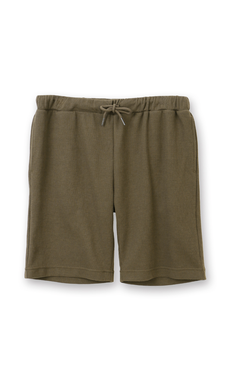 【男女兼用】らくリッチワッフルショートパンツ【セットアップ着用可】 カーキ S