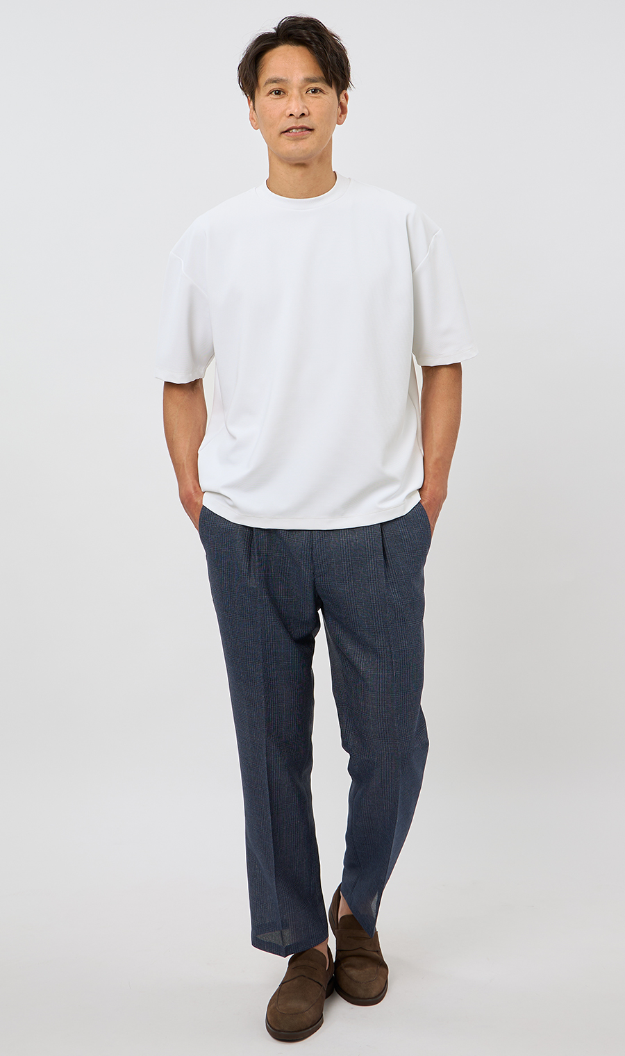 【男女兼用】らくリッチガーターTシャツ ホワイト S