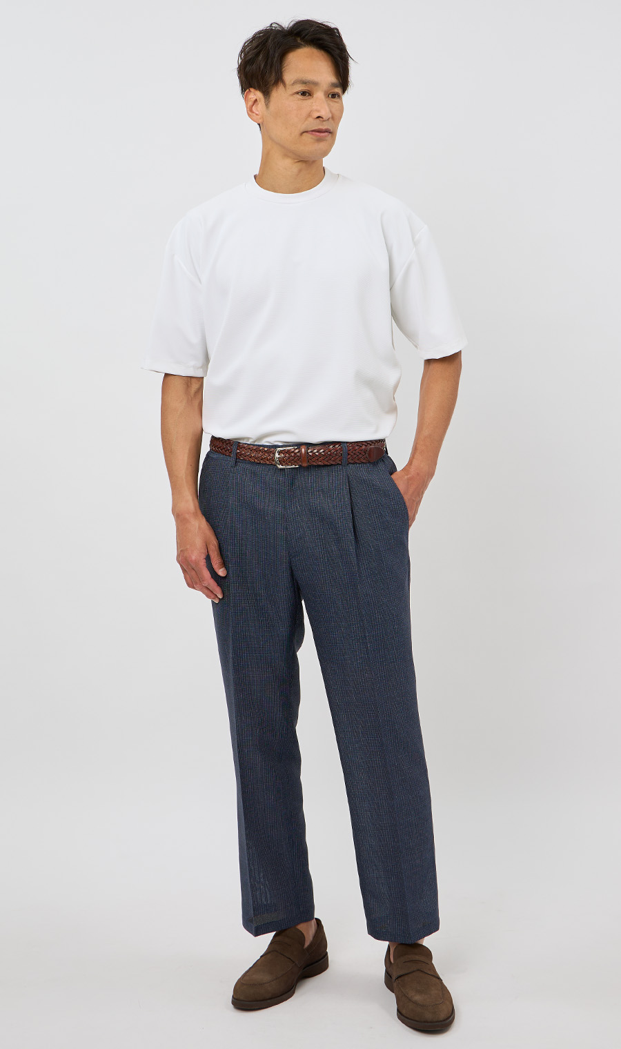 【男女兼用】らくリッチガーターTシャツ ホワイト S