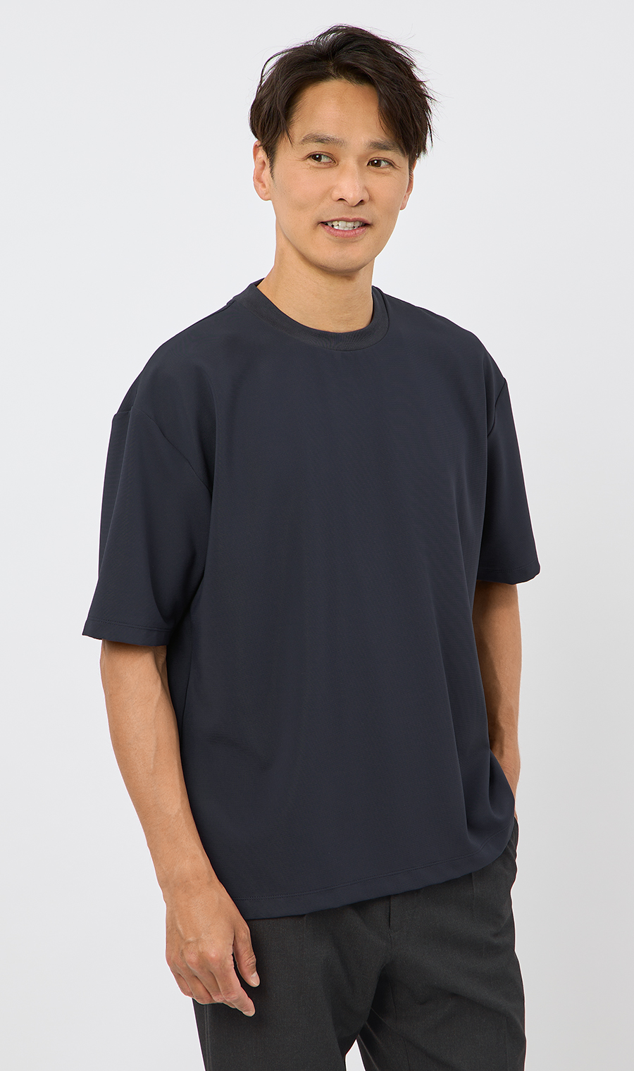 【男女兼用】らくリッチガーターTシャツ ネイビー S