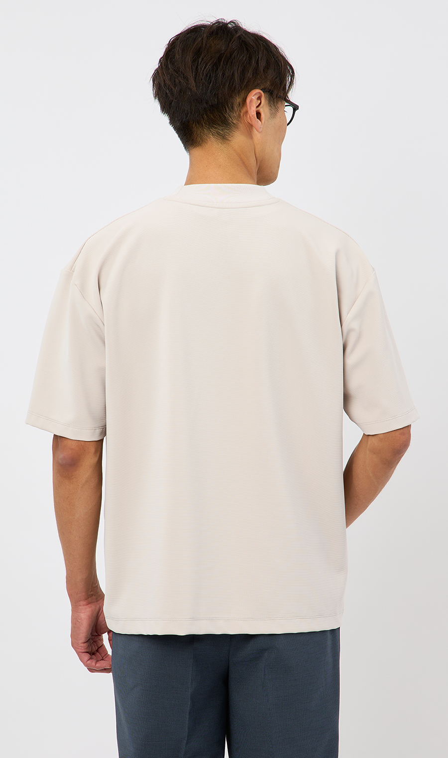 【男女兼用】らくリッチガーターTシャツ ライトグレー S