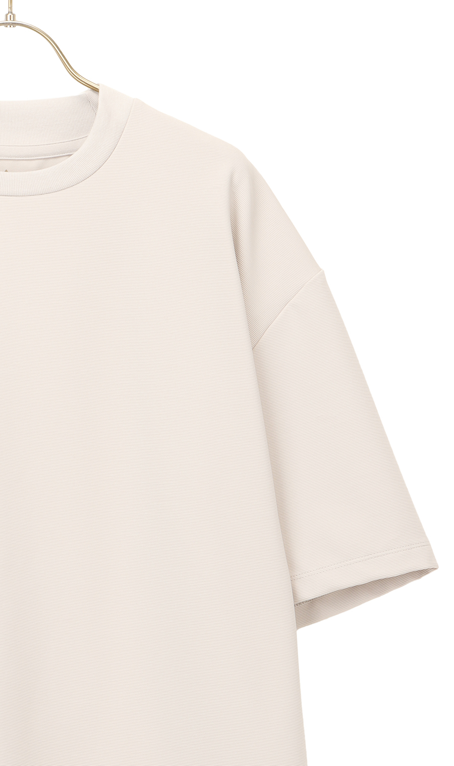 【男女兼用】らくリッチガーターTシャツ ライトグレー S