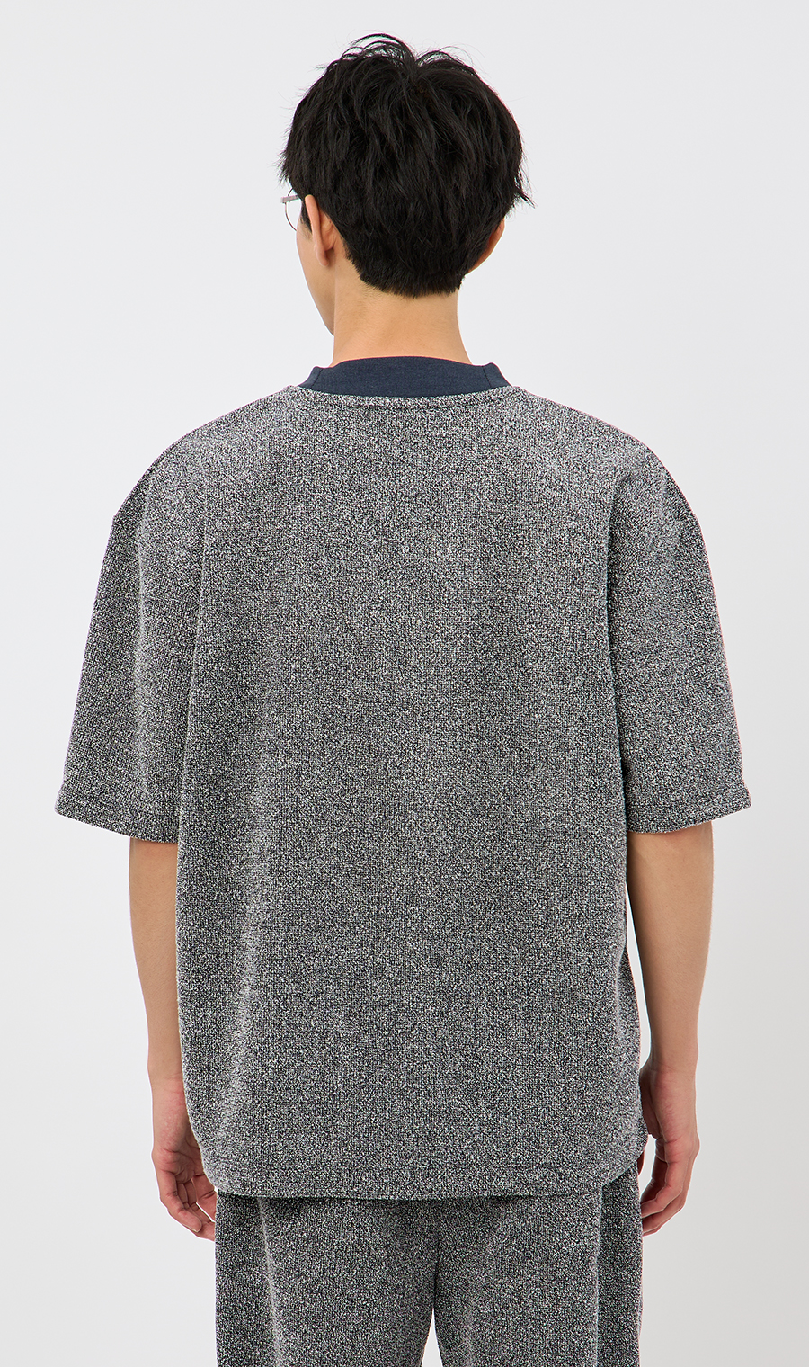 【男女兼用】らくリッチブークレーTシャツ【セットアップ着用可】 ネイビー S