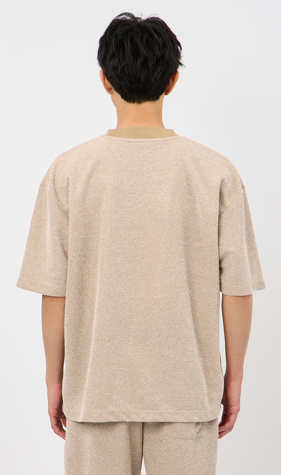 【男女兼用】らくリッチブークレーTシャツ【セットアップ着用可】 ベージュ S