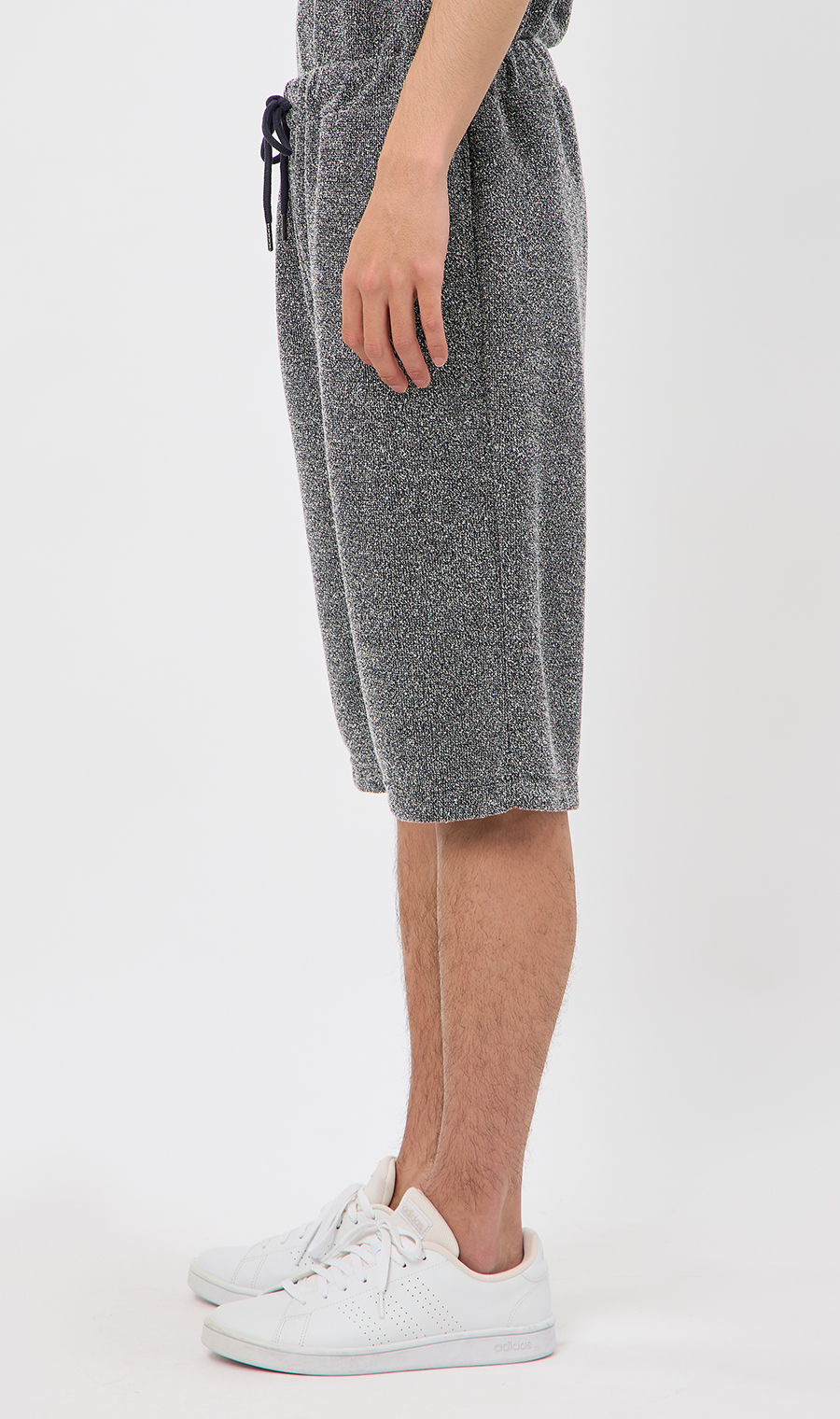 【男女兼用】らくリッチブークレーショートパンツ【セットアップ着用可】 ネイビー S