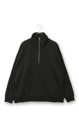 【男女兼用】らくリッチスウェットハーフジップ【セットアップ着用可】