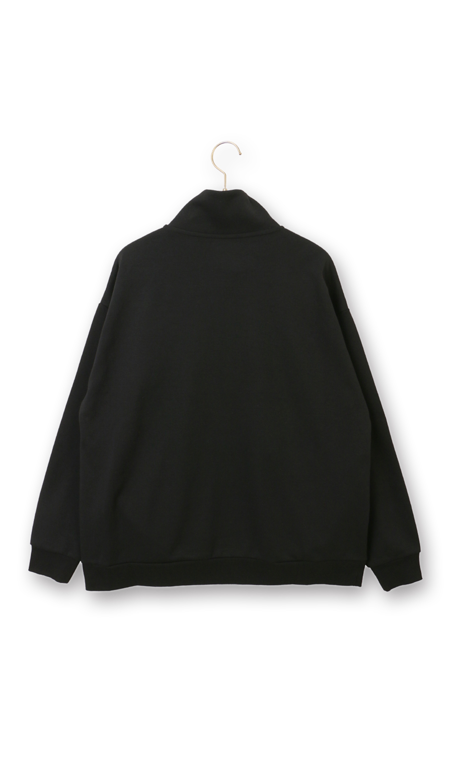 【男女兼用】らくリッチスウェットハーフジップ【セットアップ着用可】 ブラック S