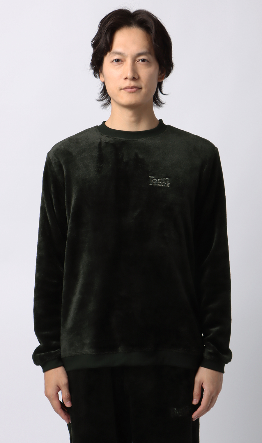 【男女兼用】ボアフリースロングTシャツ【セットアップ着用可】 ブラック S