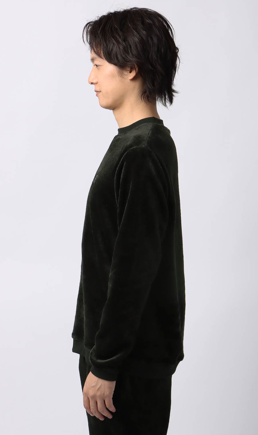 【男女兼用】ボアフリースロングTシャツ【セットアップ着用可】 ブラック S