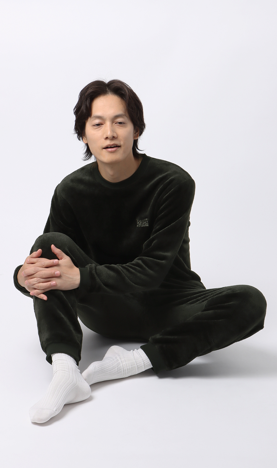 【男女兼用】ボアフリースロングTシャツ【セットアップ着用可】 ブラック S