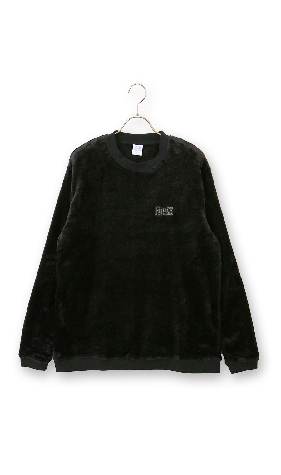 【男女兼用】ボアフリースロングTシャツ【セットアップ着用可】 ブラック S