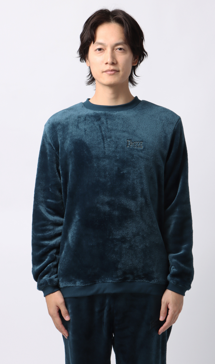 【男女兼用】ボアフリースロングTシャツ【セットアップ着用可】 ネイビー S