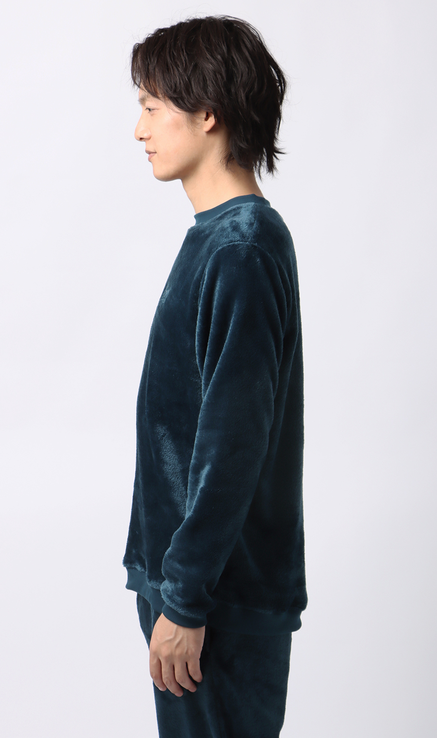 【男女兼用】ボアフリースロングTシャツ【セットアップ着用可】 ネイビー S