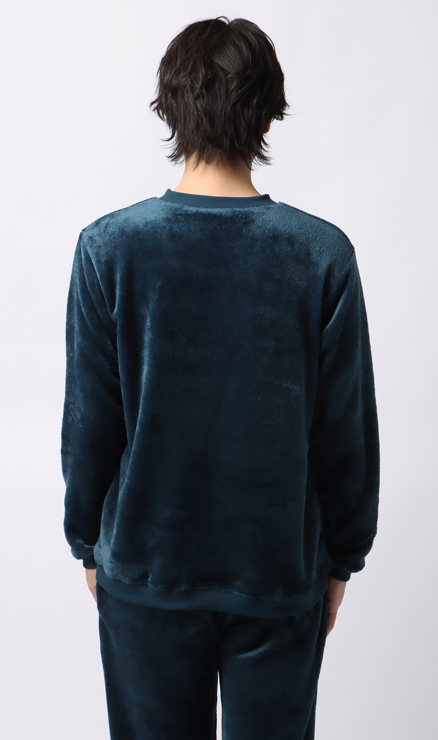 【男女兼用】ボアフリースロングTシャツ【セットアップ着用可】 ネイビー S