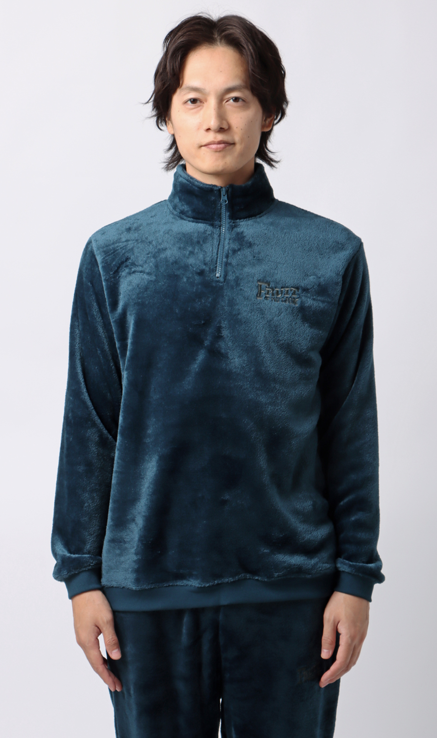 【男女兼用】ボアフリースハーフジップ【セットアップ着用可】 ネイビー S