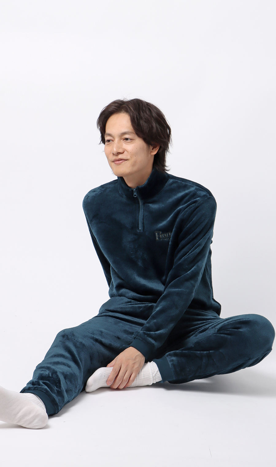 【男女兼用】ボアフリースハーフジップ【セットアップ着用可】 ネイビー S