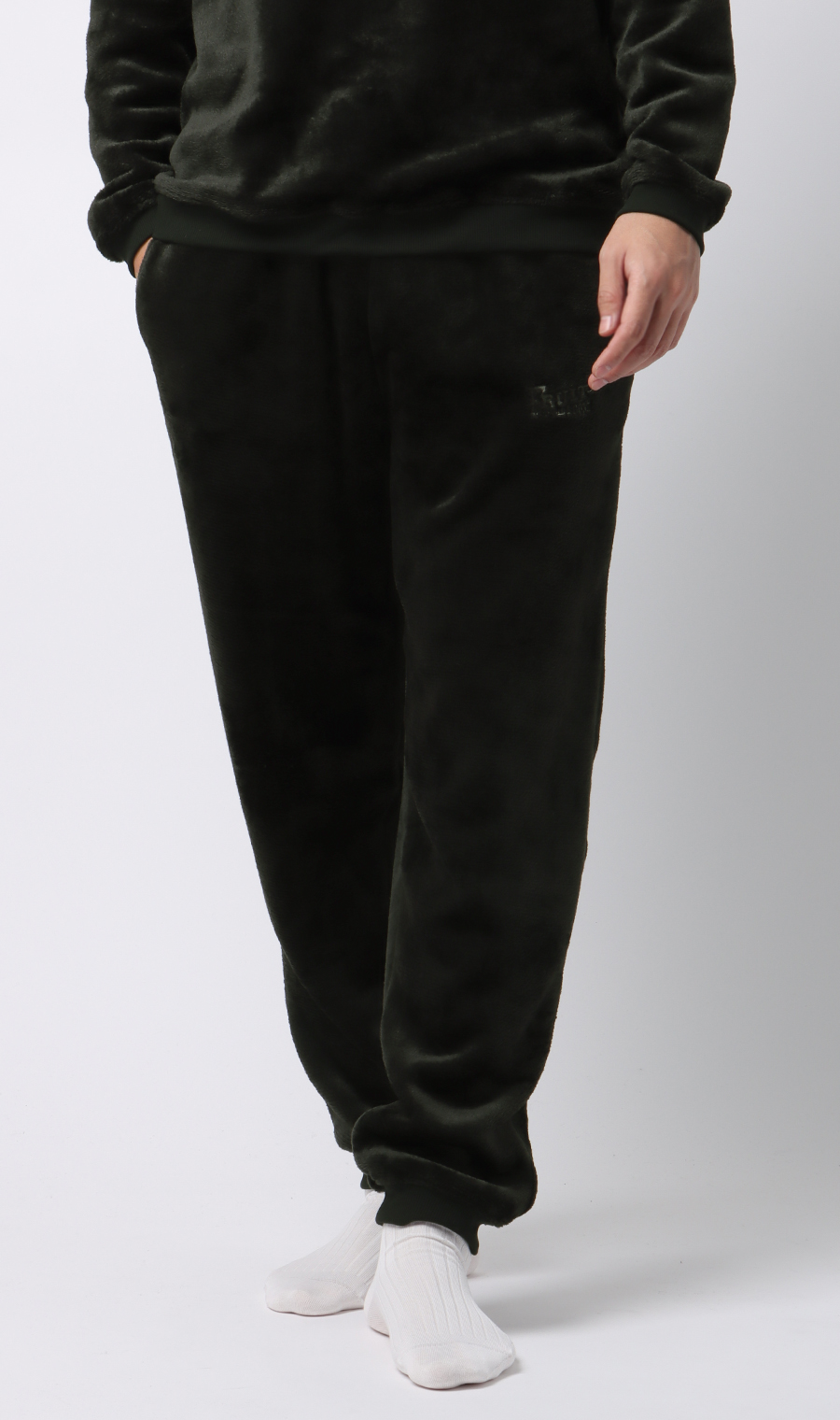 【男女兼用】ボアフリースパンツ【セットアップ着用可】 ブラック S