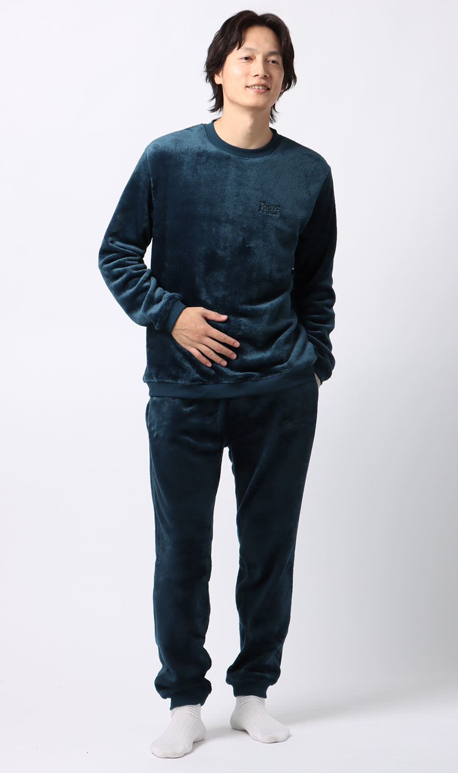 【男女兼用】ボアフリースパンツ【セットアップ着用可】 ネイビー S