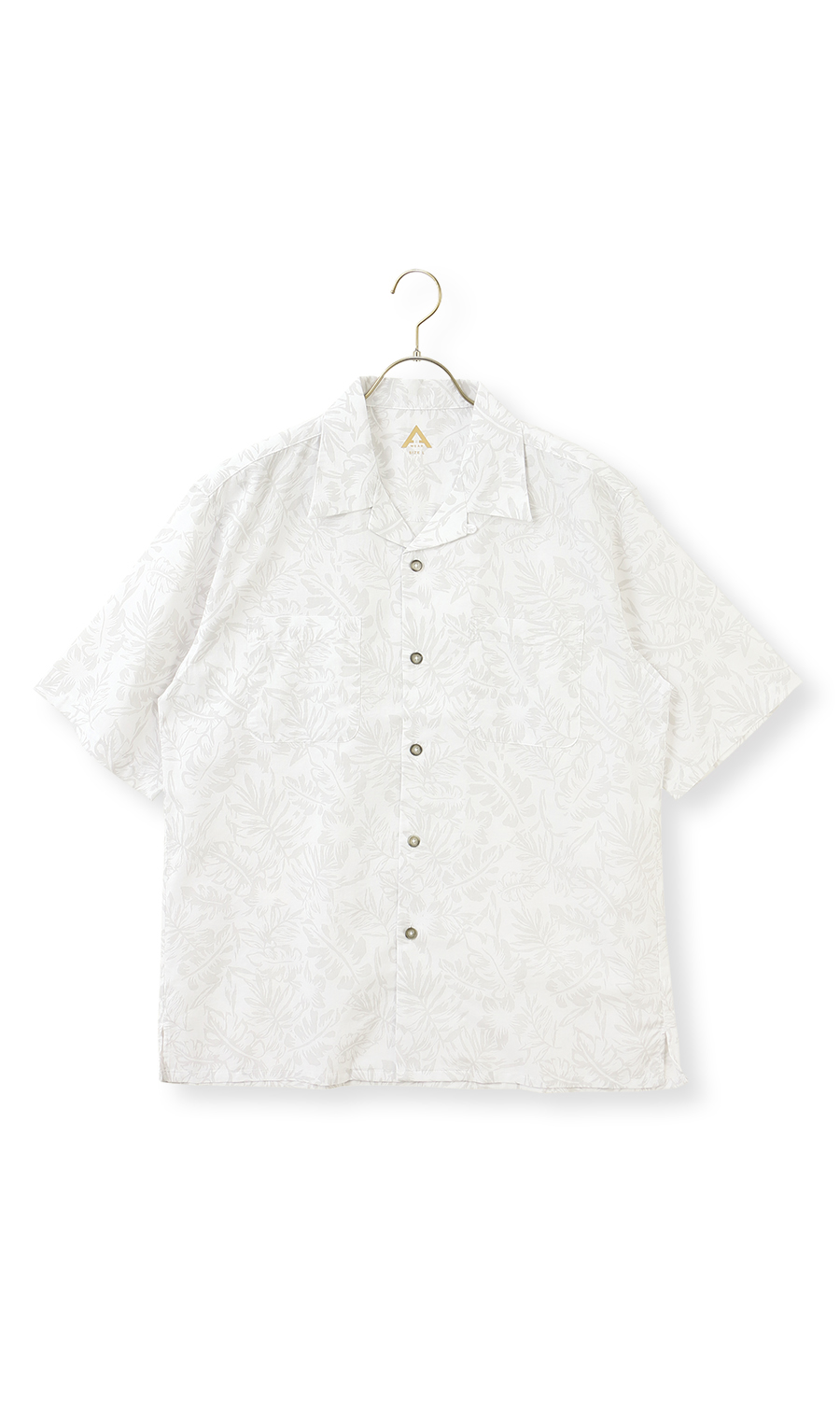 麻混クールマックスオープンシャツ【半袖】 ホワイト S