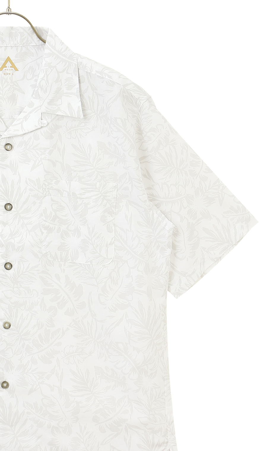 麻混クールマックスオープンシャツ【半袖】 ホワイト S