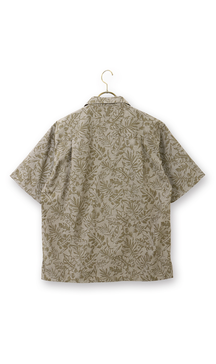 麻混クールマックスオープンシャツ【半袖】 カーキ S