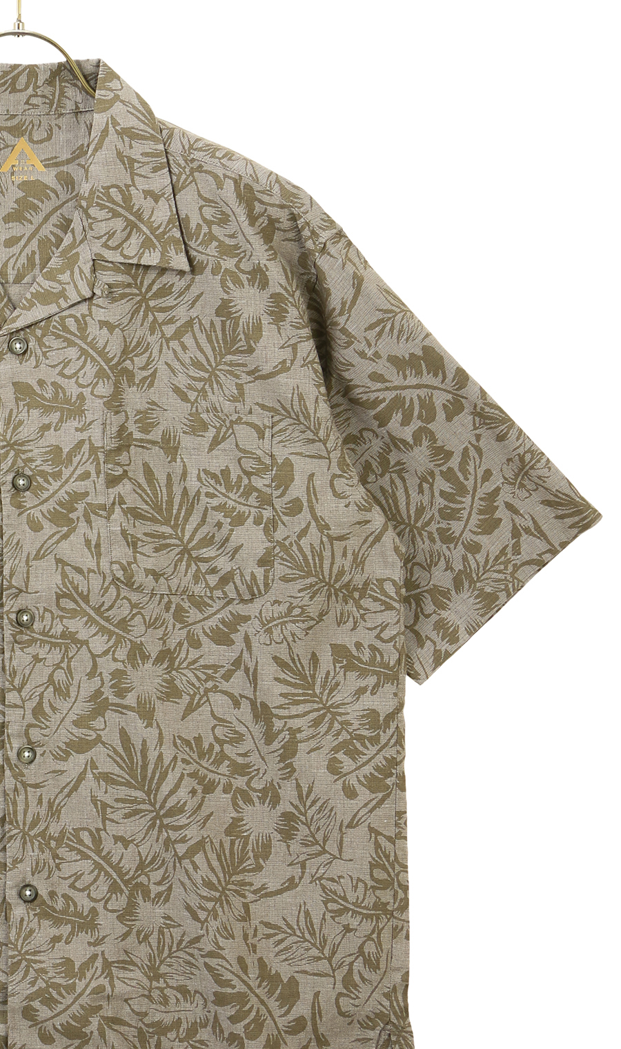 麻混クールマックスオープンシャツ【半袖】 カーキ S