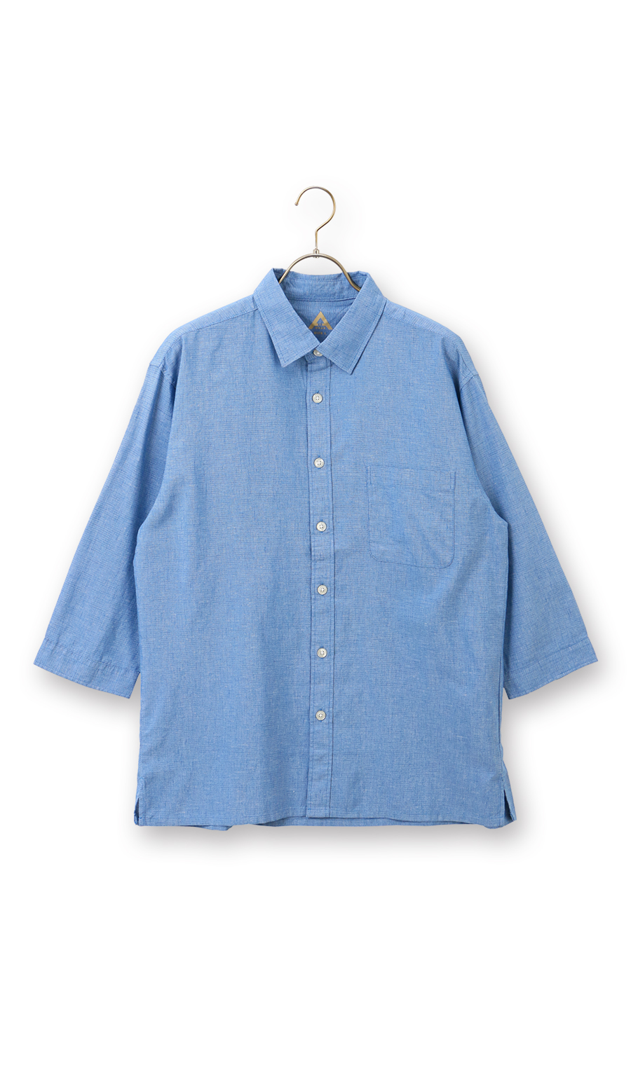 麻混クールマックスシャツ【7分袖】 ブルー S