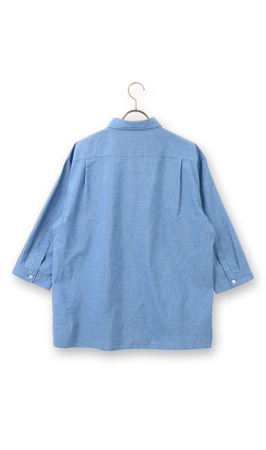 麻混クールマックスシャツ【7分袖】 ブルー S