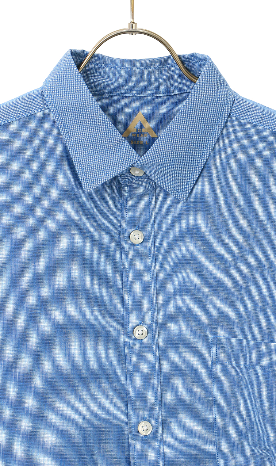 麻混クールマックスシャツ【7分袖】 ブルー S