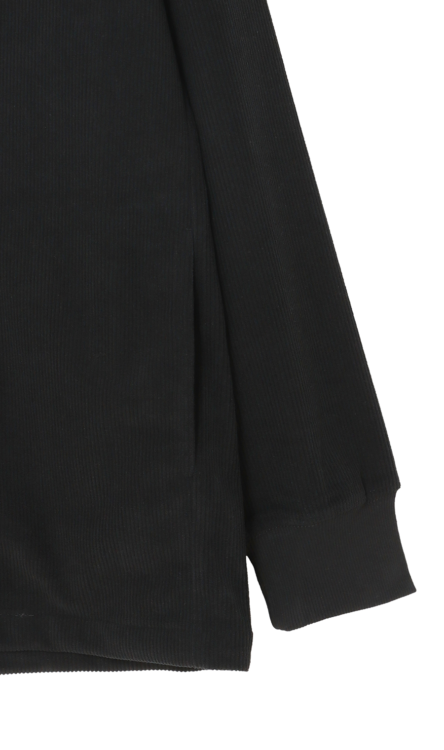 【男女兼用】ほかリッチコーデュロイプルオーバー【セットアップ着用可】 ブラック S