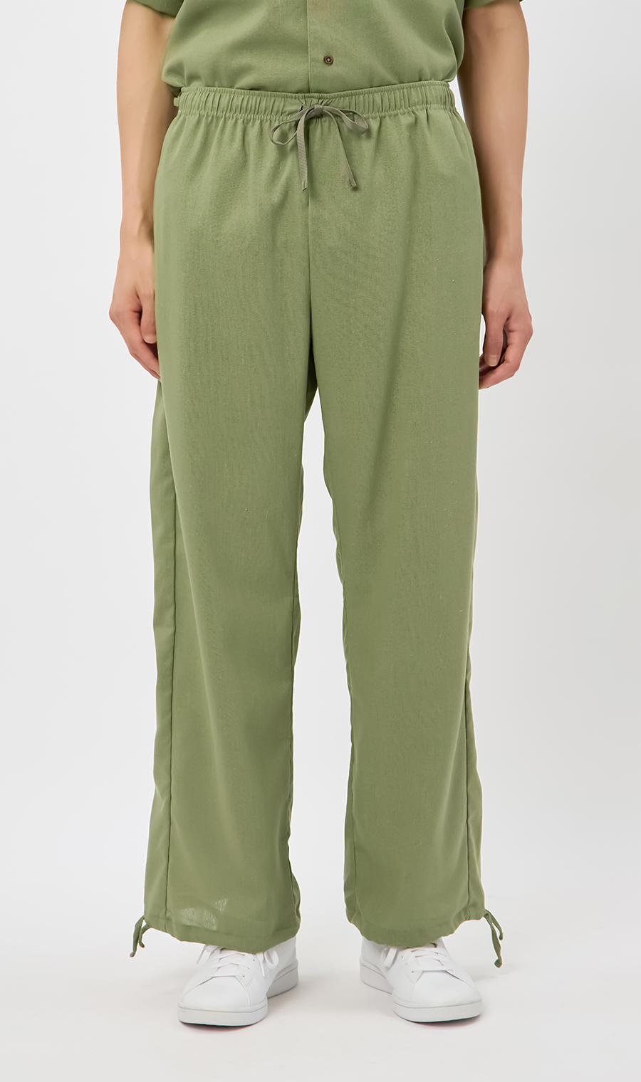 ライトリネンイージーパンツ【BODYWILD×AWEAR】【セットアップ着用可】 オリーブ S