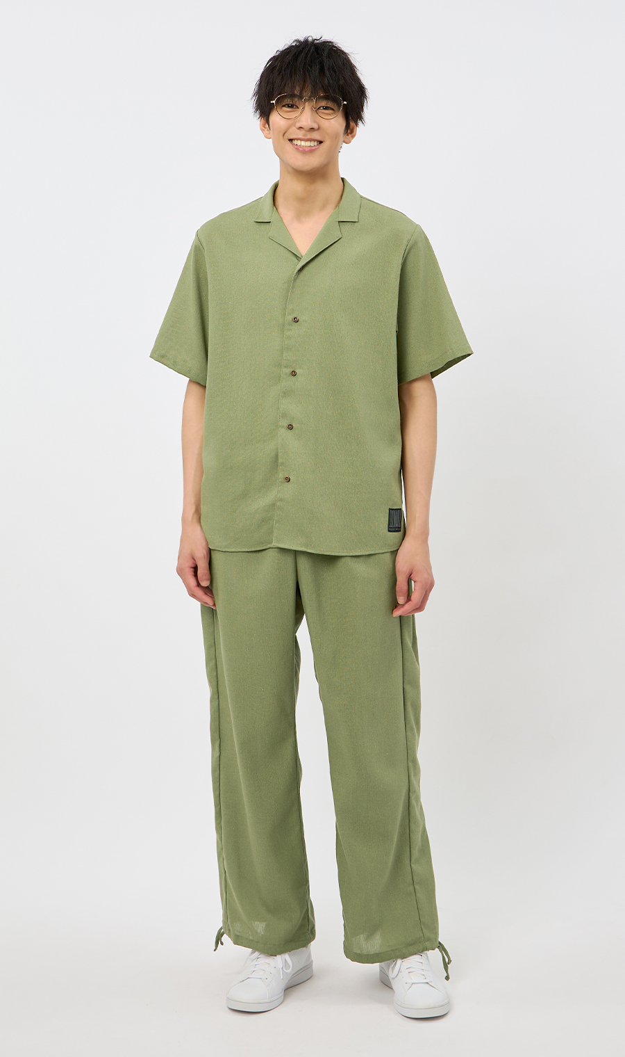 ライトリネンイージーパンツ【BODYWILD×AWEAR】【セットアップ着用可】 オリーブ S