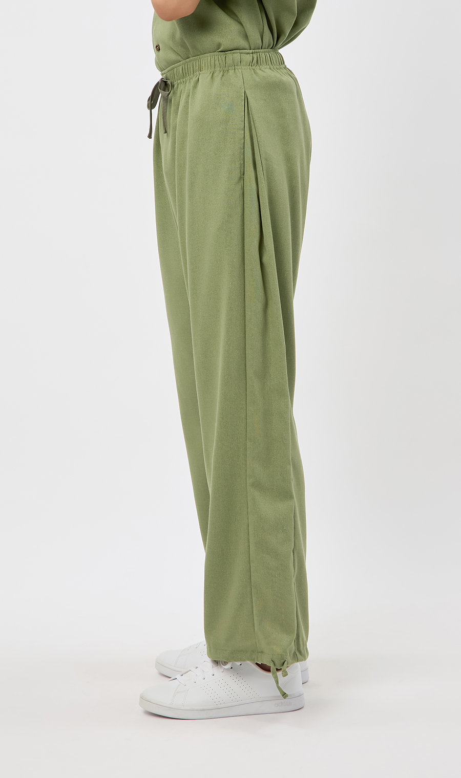 ライトリネンイージーパンツ【BODYWILD×AWEAR】【セットアップ着用可】 オリーブ S