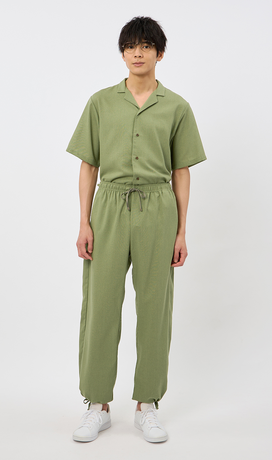 ライトリネンイージーパンツ【BODYWILD×AWEAR】【セットアップ着用可】 オリーブ S