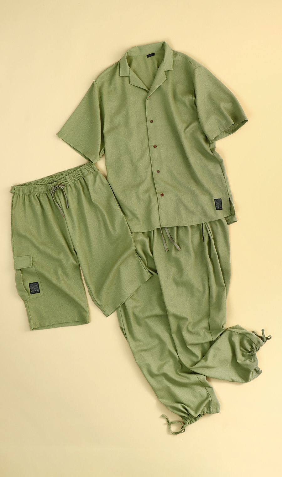 ライトリネンイージーパンツ【BODYWILD×AWEAR】【セットアップ着用可】 オリーブ S