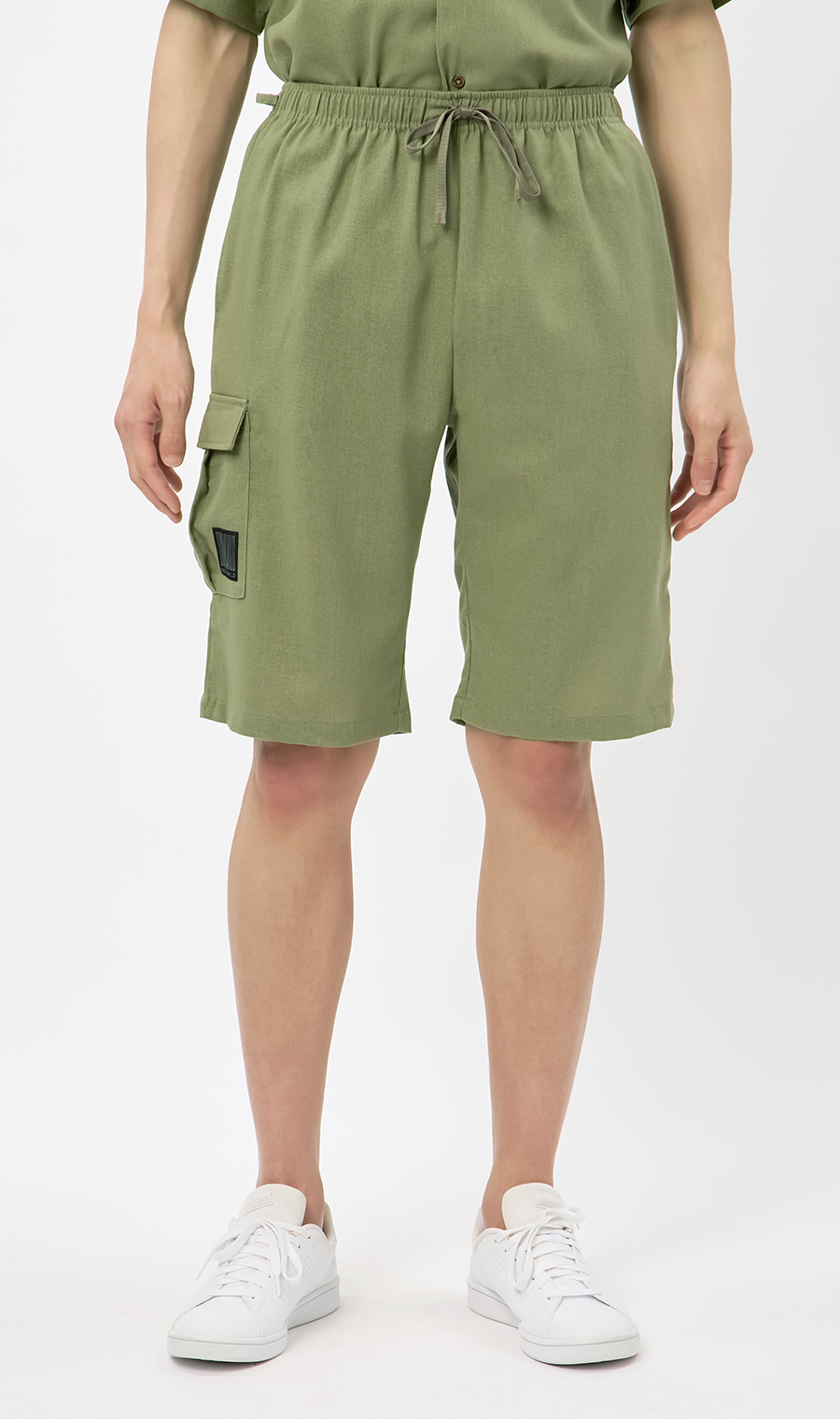 ライトリネンショートパンツ【BODYWILD×AWEAR】【セットアップ着用可】 オリーブ S